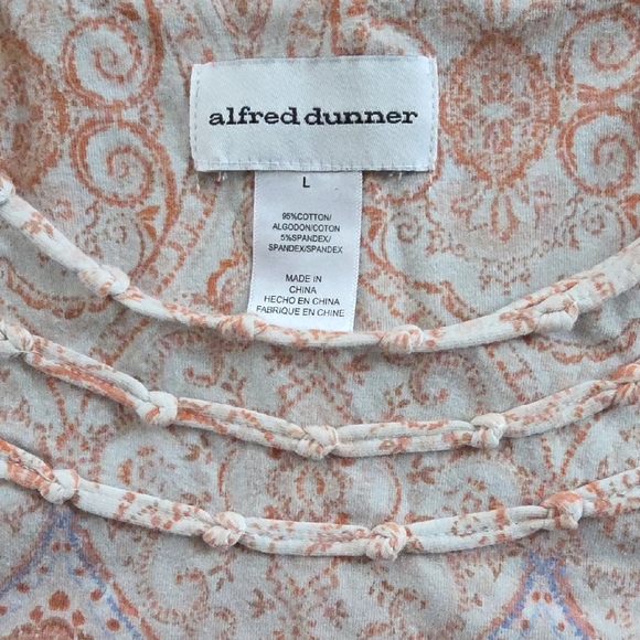 Alfred Dunner Women's Boho Pattern Blouse - Blue and Pink - Picture 3 of 5